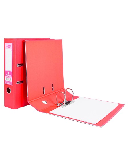 Archivador de palanca liderpapel a4 documenta forrado pvc con rado lomo 75mm rojo compresor metalico