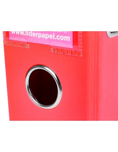 Archivador de palanca liderpapel a4 documenta forrado pvc con rado lomo 75mm rojo compresor metalico
