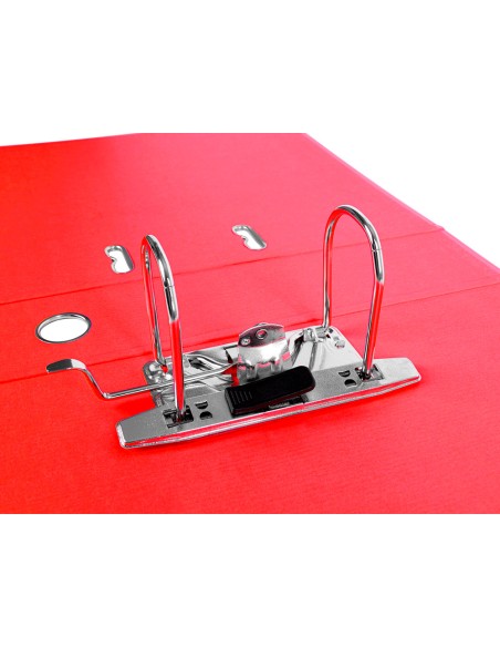 Archivador de palanca liderpapel a4 documenta forrado pvc con rado lomo 75mm rojo compresor metalico