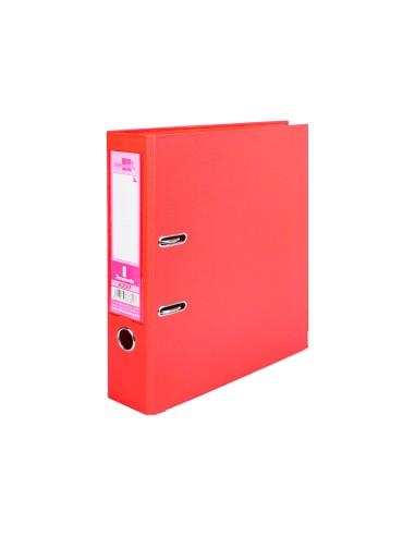 Archivador de palanca liderpapel a4 documenta forrado pvc con rado lomo 75mm rojo compresor metalico
