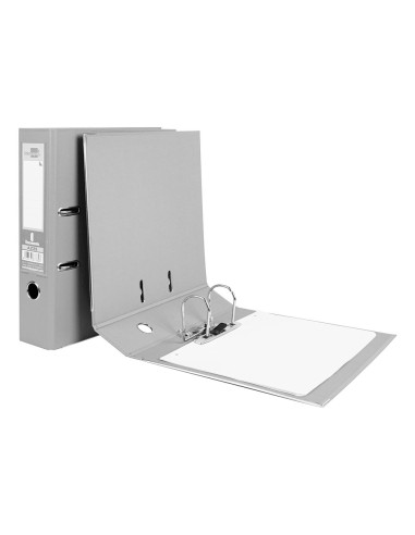 Archivador de palanca liderpapel a4 documenta forrado pvc con rado lomo 75mm gris compresor metalico