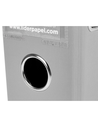 Archivador de palanca liderpapel a4 documenta forrado pvc con rado lomo 75mm gris compresor metalico