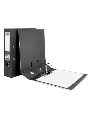 Archivador de palanca liderpapel a4 documenta forrado pvc con rado lomo 75mm negro compresor metalico