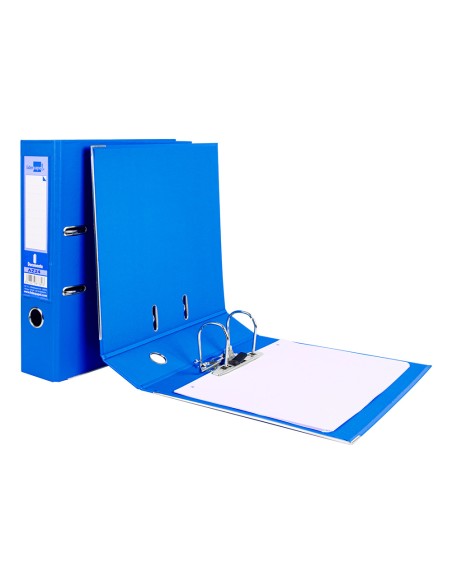 Archivador de palanca liderpapel a4 documenta forrado pvc con rado lomo 75mm azul compresor metalico