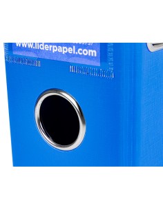 Archivador de palanca liderpapel a4 documenta forrado pvc con rado lomo 75mm azul compresor metalico