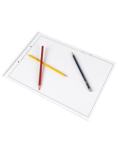 Bloc dibujo liderpapel lineal espiral 230x325mm 20 hojas 130gr m2 con recuadro 2 taladros perforado