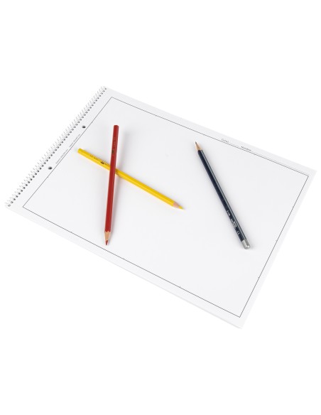 Bloc dibujo liderpapel lineal espiral 230x325mm 20 hojas 130gr m2 con recuadro 2 taladros perforado