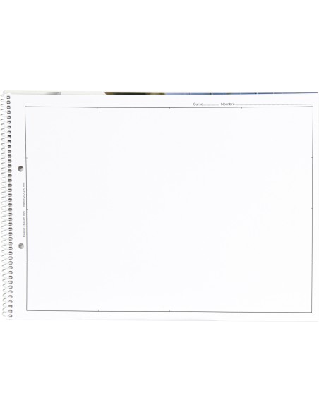 Bloc dibujo liderpapel lineal espiral 230x325mm 20 hojas 130gr m2 con recuadro 2 taladros perforado