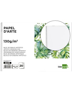 Bloc dibujo liderpapel artistico espiral 460x325mm 20 hojas 130gr m2 sin recambio perforado
