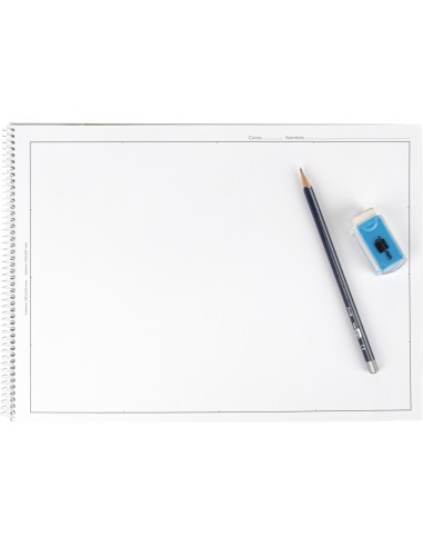 Bloc dibujo liderpapel escolar espiral 230x325mm 20 hojas 90 gr m2 con recuadro