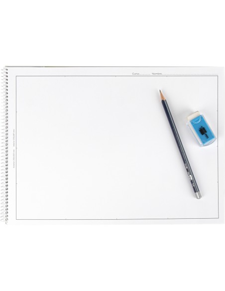 Bloc dibujo liderpapel escolar espiral 230x325mm 20 hojas 90 gr m2 con recuadro