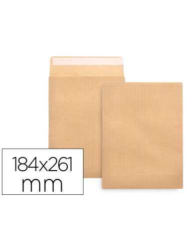 Sobre liderpapel bolsa n6 kraft cuarto prolongado 184x261mm tira de silicona caja de 250 unidades