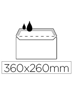 Sobre liderpapel n16 blanco folio especial 260x360mm silicona caja de 250 unidades solapa recta