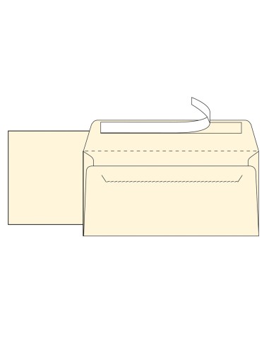 Sobre liderpapel verjurado ahuesado 120 gr tira silicona 110x220mm caja de 250 unidades
