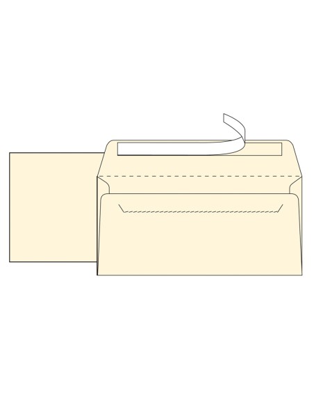 Sobre liderpapel verjurado ahuesado 120 gr tira silicona 110x220mm caja de 250 unidades