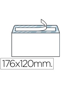 Sobre liderpapel n9 blanco comercial normalizado 120x176mm tira de silicona caja de 500 unidades