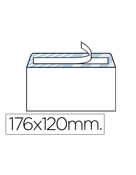 Sobre liderpapel n9 blanco comercial normalizado 120x176mm tira de silicona caja de 500 unidades