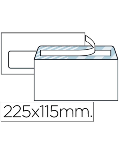 Sobre liderpapel n6 blanco americano ventana izquierda 115x225 tira silicona open system caja de 500 unidades