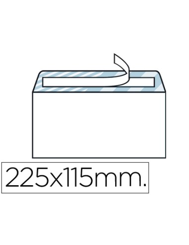 Sobre liderpapel n5 blanco americano 115x225mm tira de silicona open system caja de 500 unidades