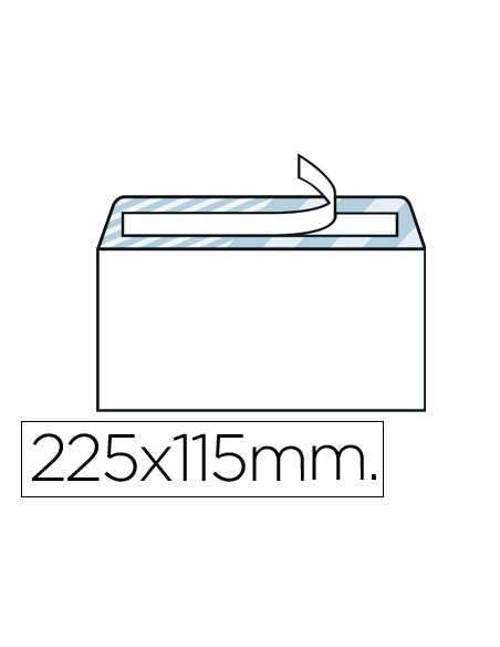 Sobre liderpapel n5 blanco americano 115x225mm tira de silicona open system caja de 500 unidades