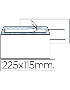 Sobre liderpapel n4 blanco americano ventana derecha 115x225mm tira silicona open system caja de 500 unidades