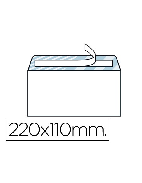 Sobre liderpapel n2 blanco din americano 110x220mm tira de silicona open system caja de 500 unidades