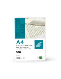 Papel verjurado liderpapel a4 90g m2 crema paquete de 100 hojas