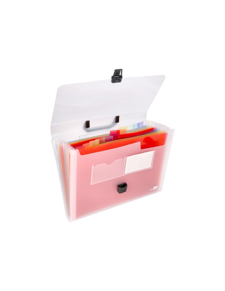 Carpeta liderpapel clasificador fuelle 45134 polipropileno a4 transparente spectrafile 13 departamentos