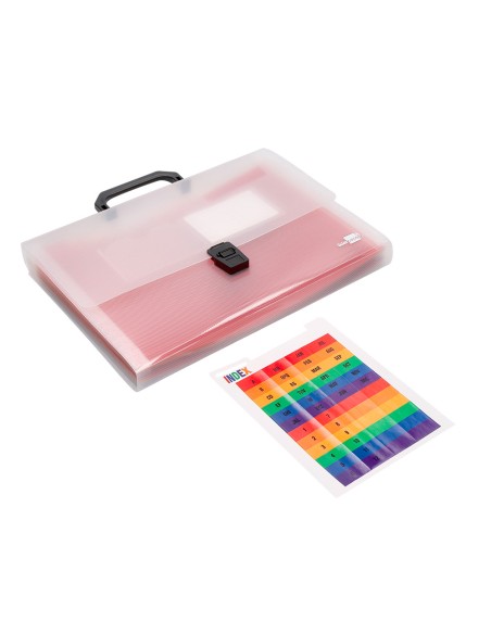 Carpeta liderpapel clasificador fuelle 45134 polipropileno a4 transparente spectrafile 13 departamentos