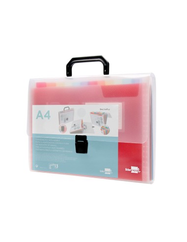 Carpeta liderpapel clasificador fuelle 45134 polipropileno a4 transparente spectrafile 13 departamentos