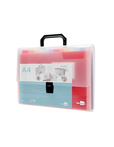 Carpeta liderpapel clasificador fuelle 45134 polipropileno a4 transparente spectrafile 13 departamentos