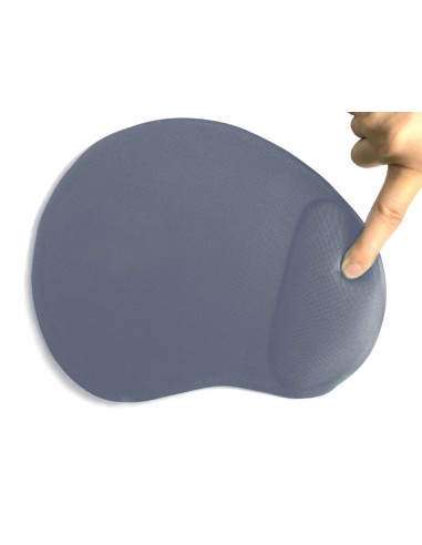 Alfombrilla para raton q connect con reposamunecas ergonomica de gel gris oscuro 262x225x25 mm