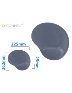 Alfombrilla para raton q connect con reposamunecas ergonomica de gel gris oscuro 262x225x25 mm