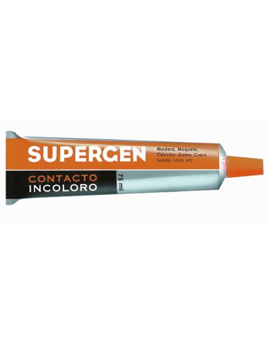 Pegamento supergen contacto incoloro 75 ml unidad