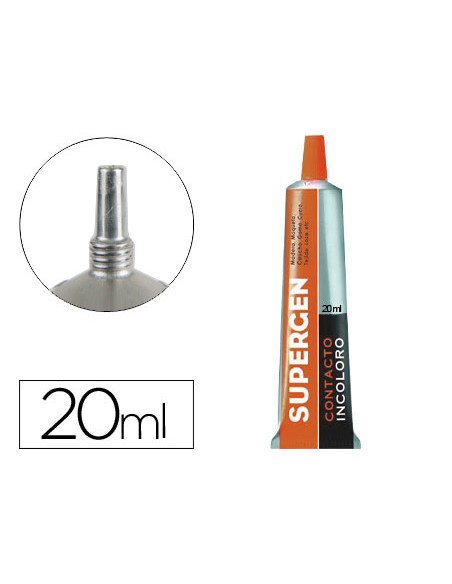 Pegamento supergen contacto incoloro 20 ml unidad