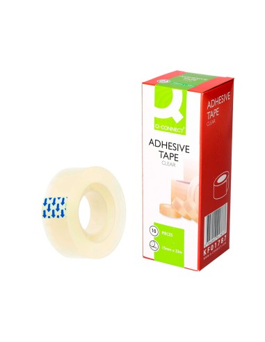 Cinta adhesiva q connect transparente 33 mt x 15 mm
