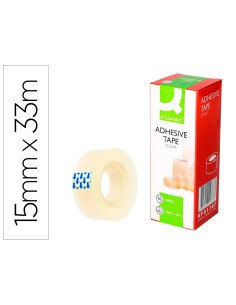 Cinta adhesiva q connect transparente 33 mt x 15 mm