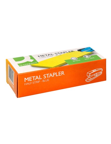 Grapadora q connect kf02149 metalica azul capacidad 20 hojas