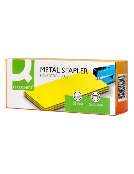 Grapadora q connect kf02149 metalica azul capacidad 20 hojas
