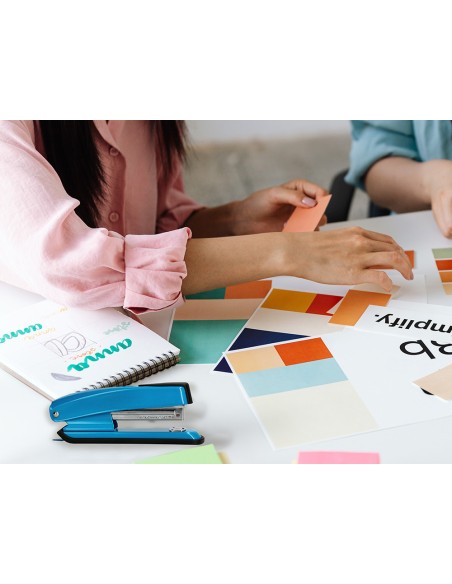 Grapadora q connect kf02149 metalica azul capacidad 20 hojas