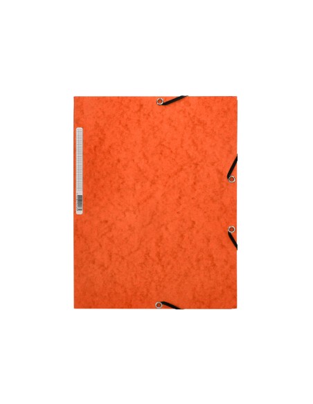 Carpeta q connect gomas kf02170 carton simil prespan solapas 320x243 mm naranja