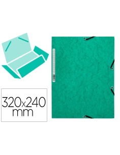 Carpeta q connect gomas kf02168 carton simil prespan solapas 320x243 mm verde