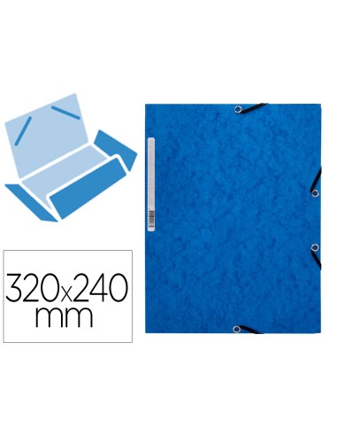 Carpeta q connect gomas kf02167 carton simil prespan solapas 320x243 mm azul