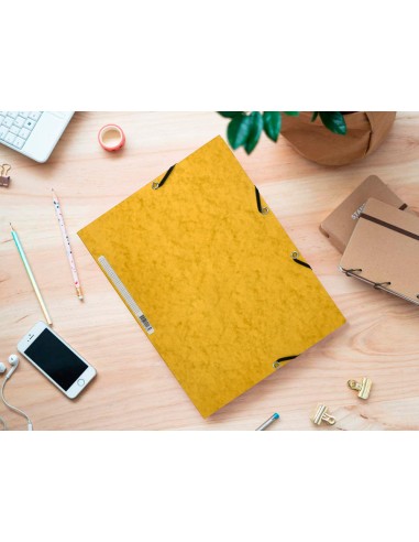 Carpeta q connect gomas kf02166 carton simil prespan solapas 320x243 mm amarilla