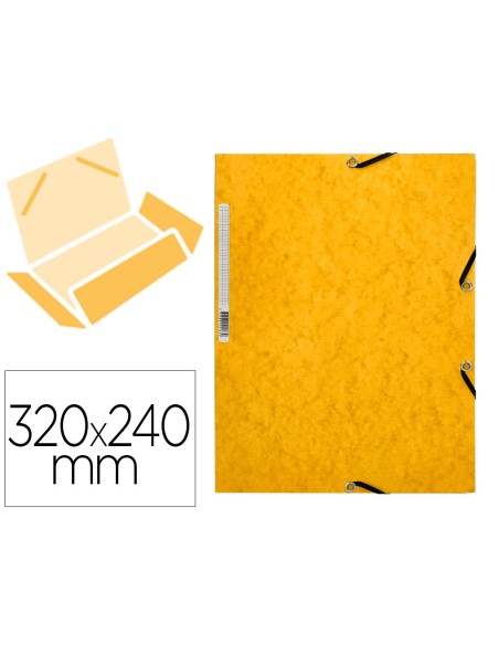 Carpeta q connect gomas kf02166 carton simil prespan solapas 320x243 mm amarilla