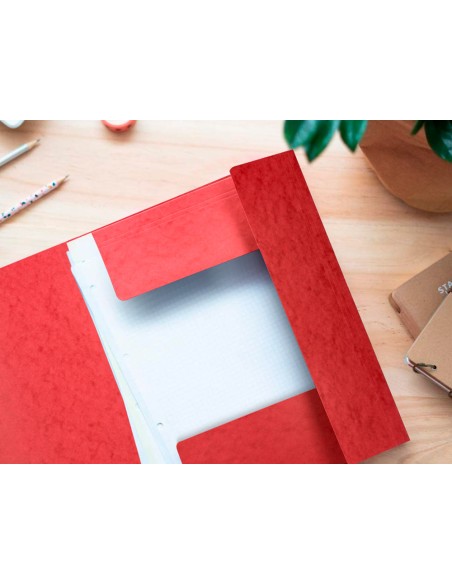 Carpeta q connect gomas kf02165 carton simil prespan solapas 320x243 mm roja