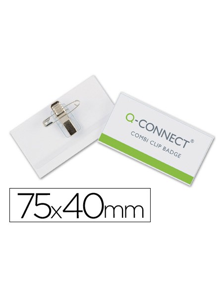 Identificador q connect con pinza e imperdible kf01568 40x75 mm