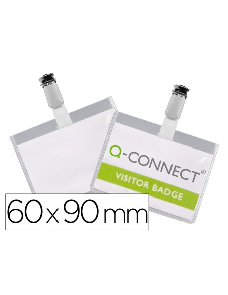 Identificador con pinza q connect kf01562 60x90 mm cerrada