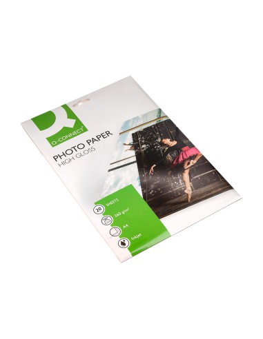 Papel q connect foto glossy kf02163 din a4 alta calidad digital photo para ink jet bolsa de 20 hojas de 260 gr