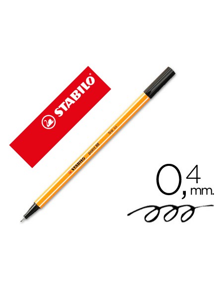 Rotulador stabilo punta de fib ra point 88 negro punta fina 04mm